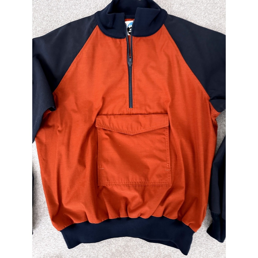 Vintage Anorak Quarter Zip Pullover XL Raglan Orange Colorblock White Mountain - Picture 4 of 11